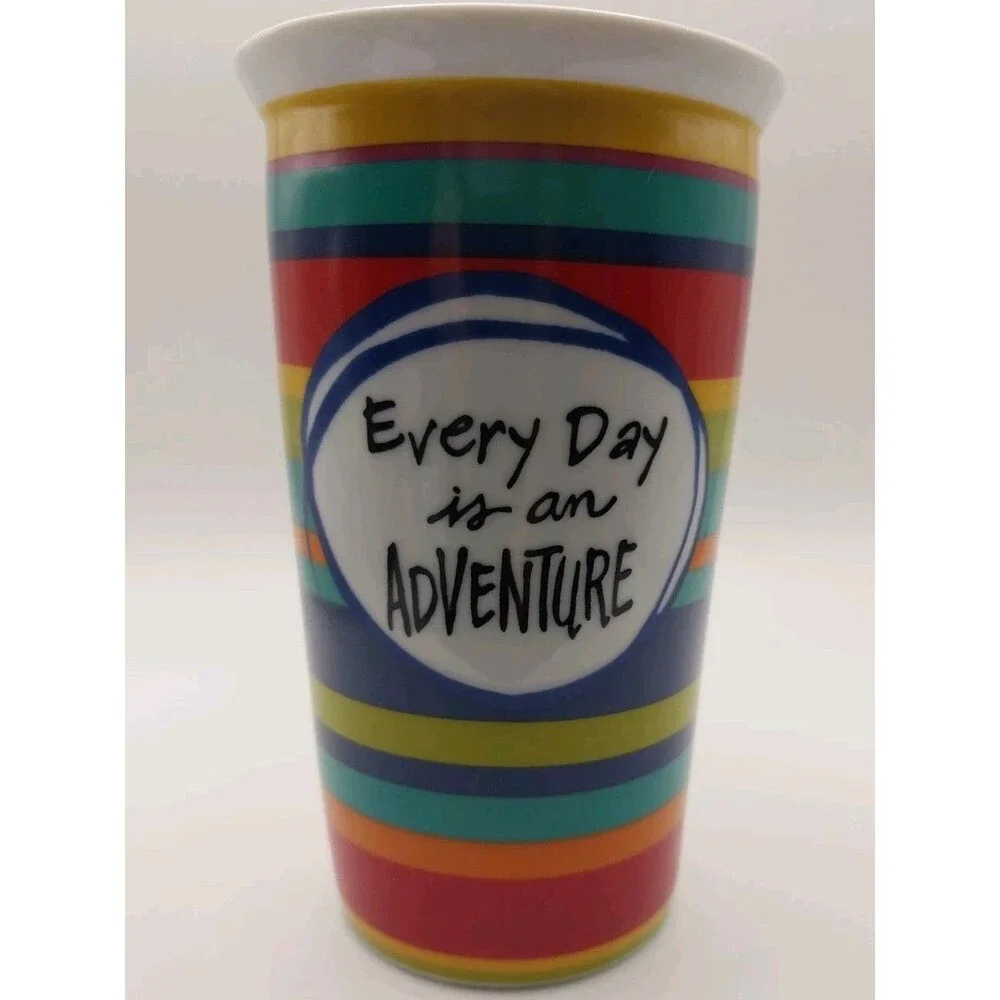 Pier 1 Everyday Is An Adventure Cup Mug Tumbler EUC